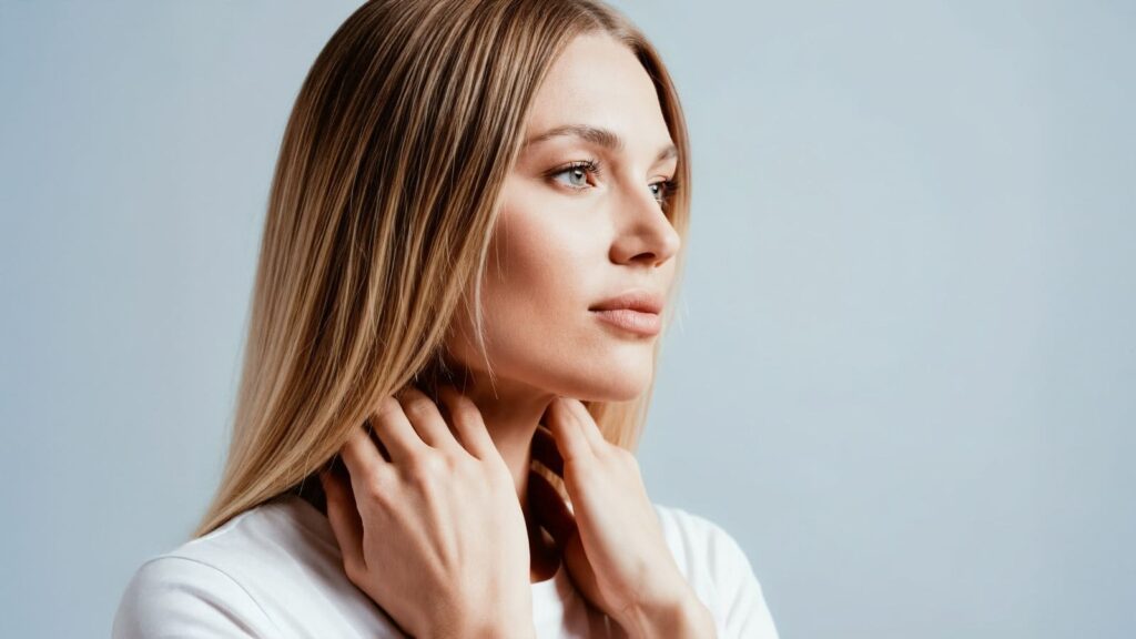 modelo mostrando el resultado de su rinoplastia